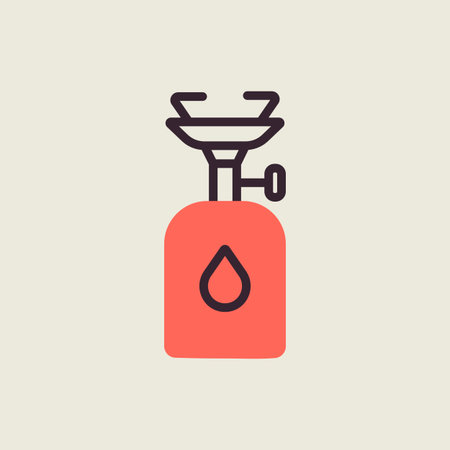 Camping gas stove vector isolated icon. Camping and Hiking sign. Graph symbol for travel and tourism web site and apps design, logo, app, UIのイラスト素材