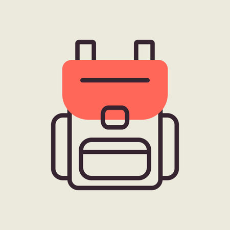Camping backpack vector isolated icon. Camping and Hiking sign. Graph symbol for travel and tourism...