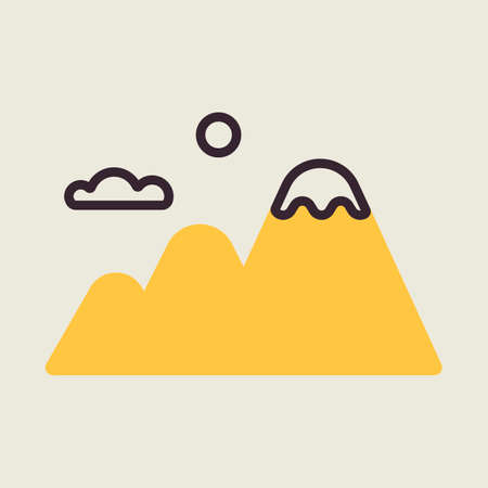 Mountains vector isolated icon. Nature sign. Graph symbol for travel and tourism web site and apps design, logo, app, UIのイラスト素材