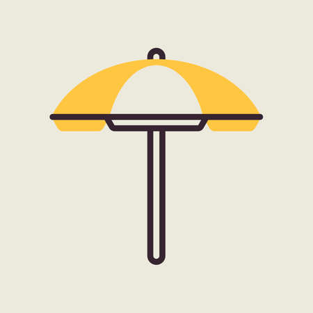 Beach parasol vector icon. Summer sign. Graph symbol for travel and tourism web site and apps design, logo, app, UIのイラスト素材