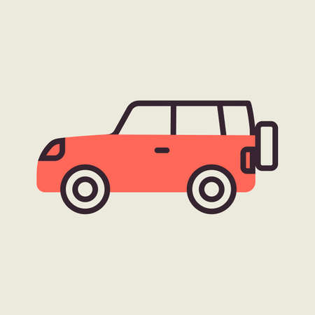 SUV car vector icon. Graph symbol for travel and tourism web site and apps design, logo, app, UIのイラスト素材