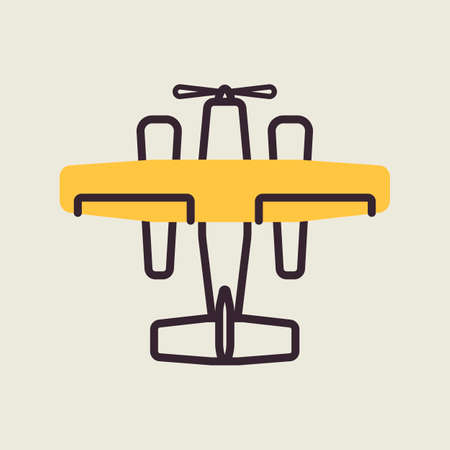 Small amphibian seaplane, plane vector icon. Graph symbol for travel and tourism web site and apps design, logo, app, UIのイラスト素材