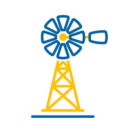 Wind pump isolated icon. agriculture sign. Graph symbol for your web site design, logo, app, UI. Vector illustration, EPS10.のイラスト素材