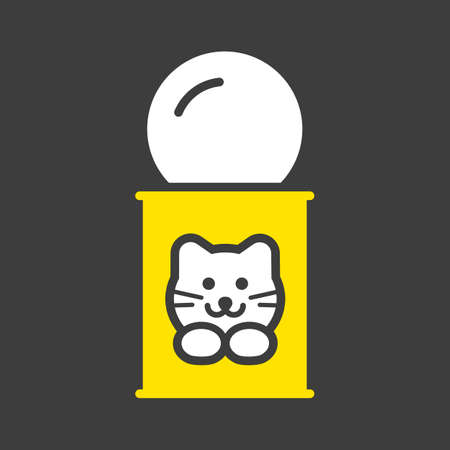 Pet cat food can vector glyph icon. pet animal sign. Graph symbol for pet and veterinary web site and apps design, logo, app, UIのイラスト素材