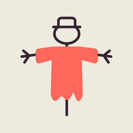 Scarecrow vector isolated design icon. Graph symbol for agriculture, garden and plants web site and apps design, logo, app, UIのイラスト素材