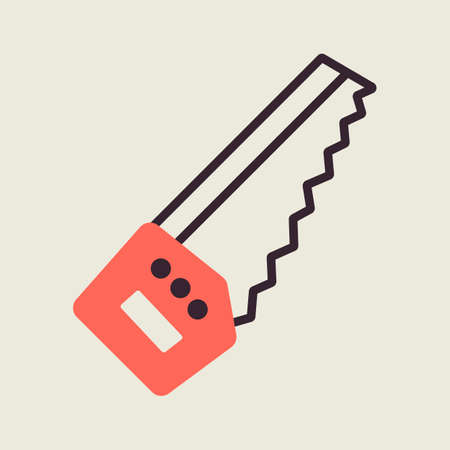 Garden hand saw vector icon. Graph symbol for agriculture, garden and plants web site and apps design, logo, app, UIのイラスト素材