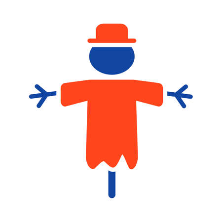 Scarecrow vector glyph icon. Graph symbol for agriculture, garden and plants web site and apps design, app, UIのイラスト素材