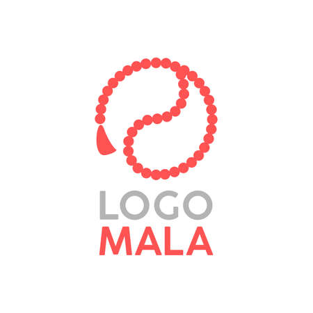 Holy rosary or buddhist mala, prayer beads logo vector icon. Graph symbol for your web site and apps design, logo, app, UIのイラスト素材