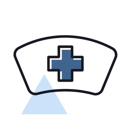 Nurse hat vector isolated icon. Medicine and healthcare, medical support sign. Graph symbol for medical web site and apps design, logo, app, UIのイラスト素材