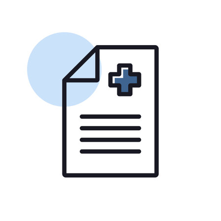 Medical report, clinical record isolated vector icon. Medicine and medical support sign. Graph symbol for medical web site and apps design, logo, app, UIのイラスト素材