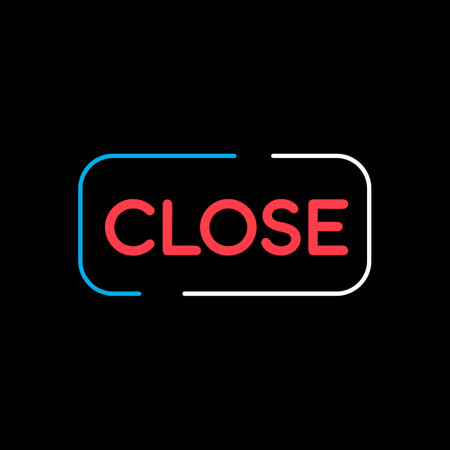 Close sign icon isolated on the black. E-commerce sign. Graph symbol for your web site design, logo, app, UI. Vector illustration, EPS10.のイラスト素材