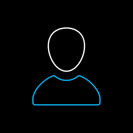 User vector icon isolated on the black. E-commerce sign. Graph symbol for your web site design, logo, app, UI. Vector illustration, EPS10.のイラスト素材