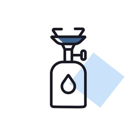 Camping gas stove vector icon. Camping and hiking sign. Graph symbol for travel and tourism web site and apps design, logo, app, UIのイラスト素材