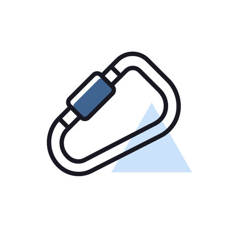 Carabiner vector icon. Camping and hiking sign. Graph symbol for travel and tourism web site and apps design, logo, app, UIのイラスト素材