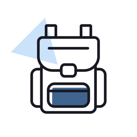 Camping backpack vector icon. Camping and hiking sign. Graph symbol for travel and tourism web site and apps design, logo, app, UIのイラスト素材