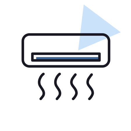 Split system air conditioner vector isolated icon. Graph symbol for household electric web site and apps design, logo, app, UIのイラスト素材