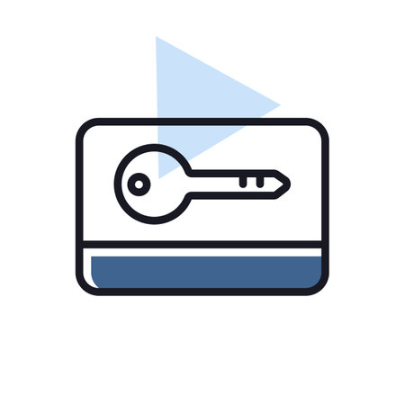 Card key flat vector isolated icon. Graph symbol for travel and tourism web site and apps design, logo, app, UIのイラスト素材