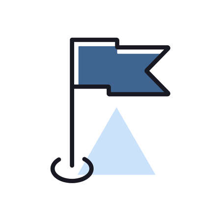 Flag GPS pin vector isolated icon. Navigation sign. Graph symbol for travel and tourism web site and apps design, logo, app, UIのイラスト素材