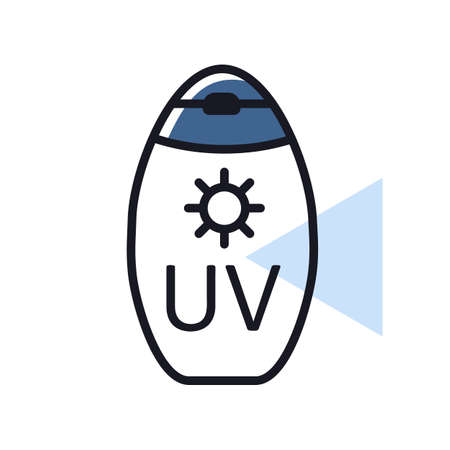 Sunscreen cream vector isolated icon. summer sign. Graph symbol for travel and tourism web site and apps design, logo, app, UIのイラスト素材