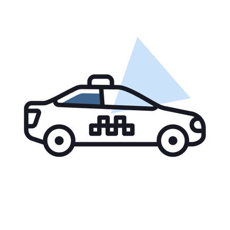 Taxi car flat vector isolated icon. Graph symbol for travel and tourism web site and apps design, logo, app, UIのイラスト素材