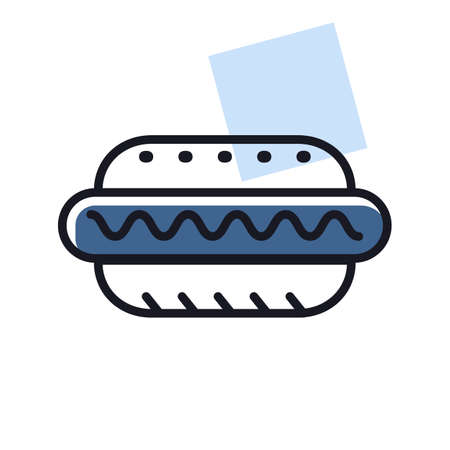 Hot dog vector icon. Fast food sign. Graph symbol for cooking web site and apps design, logo, app, UIのイラスト素材