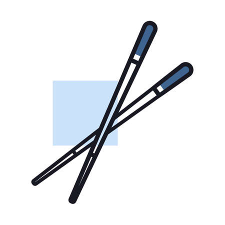 Chinese chop sticks, chop sticks vector icon. kitchen appliance. Graph symbol for cooking web site design, logo, app, UIのイラスト素材