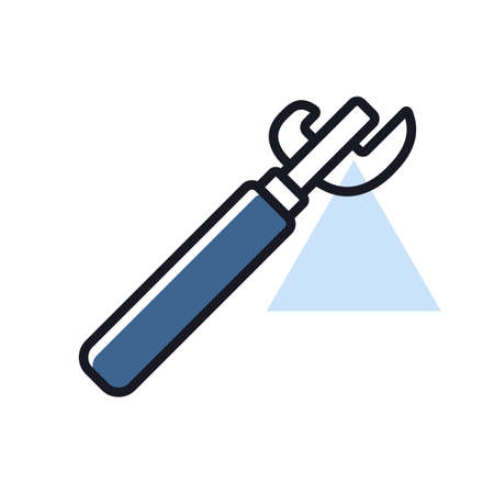 Can opener with wooden handle vector isolated icon. kitchen appliances. Graph symbol for cooking web site design, logo, app, UIのイラスト素材