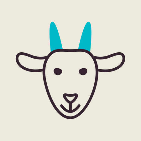 Goat icon. Farm animals vector illustration. agriculture sign. Graph symbol for your web site design, logo, app, UI.のイラスト素材