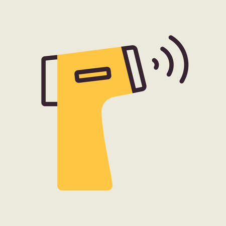 Contactless Infrared Thermometer vector icon. Medicine and medical support sign. Graph symbol for medical web site and apps design, logo, app, UIのイラスト素材
