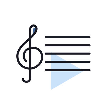 Treble clef vector isolated icon. music sign. Graph symbol for music and sound web site and apps design, logo, app, UIのイラスト素材