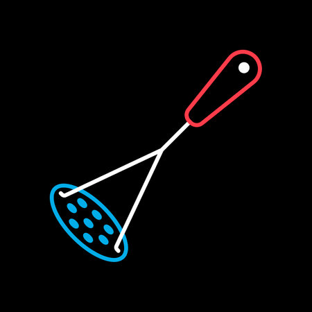 Potato masher vector isolated on the black icon. kitchen appliances. Graph symbol for cooking web site design, logo, app, UIのイラスト素材