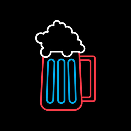 Beer glass vector isolated on black background icon. Barbecue and bbq grill sign. Graph symbol for cooking web site and apps design, logo, app, UIのイラスト素材