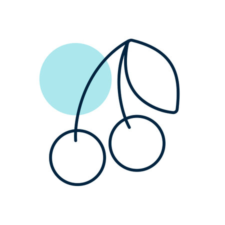 cherry vector icon. Graph symbol for food and drinks web site, apps design, mobile apps and print media, logo, UIのイラスト素材