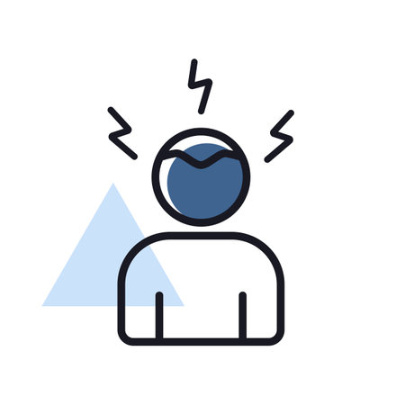 Novel Coronavirus symptoms headaches vector icon. Graph symbol for medical web site and apps design, logo, app, UIのイラスト素材