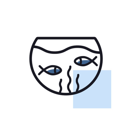 fish aquarium vector icon. pet animal sign. Graph symbol for pet and veterinary web site and apps design, logo, app, UIのイラスト素材