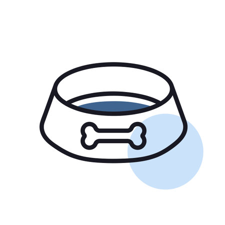 Pet dog bowl vector icon. pet animal sign. Graph symbol for pet and veterinary web site and apps design, logo, app, UIのイラスト素材