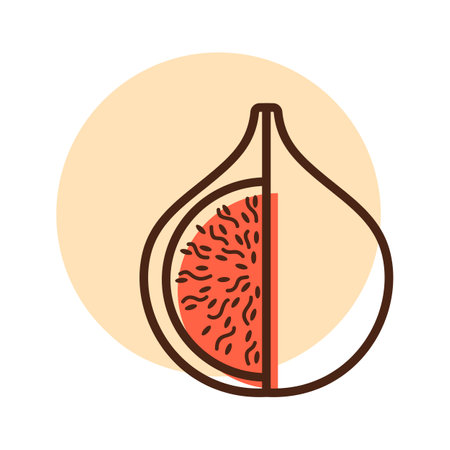 Tropical fruit vector isolated icon. Graph symbol for food and drinks web site, apps design, mobile apps and print media, logo, UIのイラスト素材