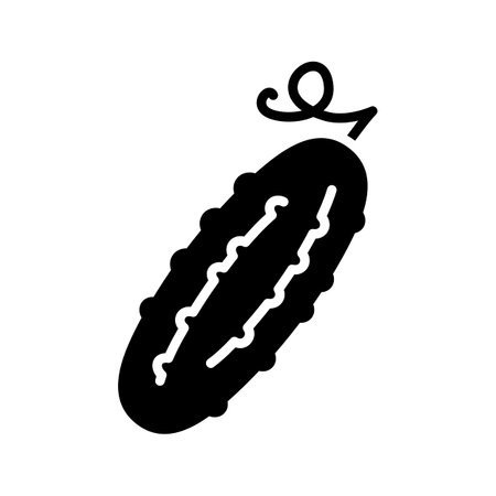 Cucumber isolated design vector glyph icon. vegetable sign. Graph symbol for food and drinks web site, apps design, mobile apps and print media, logo, UIのイラスト素材