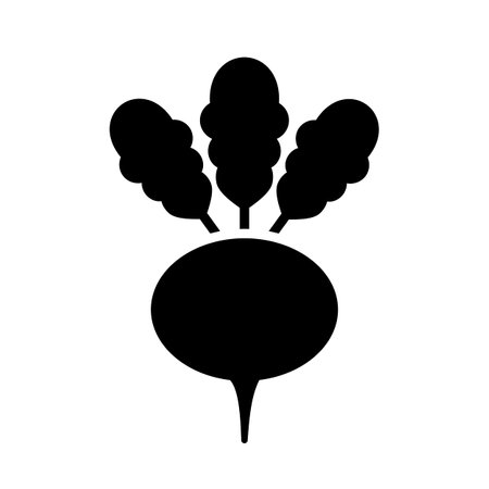 Turnip isolated design vector glyph icon. vegetable sign. Graph symbol for food and drinks web site, apps design, mobile apps and print media, logo, UIのイラスト素材
