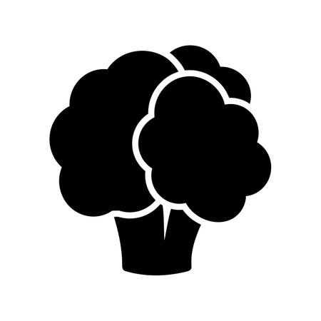 Cauliflower isolated vector glyph icon. vegetable sign. Graph symbol for food and drinks web site, apps design, mobile apps and print media, logo, UIのイラスト素材