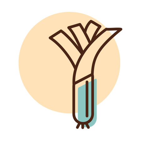 Leeks, fresh onion stalk isolated design vector icon. vegetable sign. Graph symbol for food and drinks web site, apps design, mobile apps and print media, logo, UIのイラスト素材