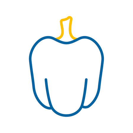Bell Pepper or paprika isolated design vector icon. vegetable sign. Graph symbol for food and drinks web site, apps design, mobile apps and print media, logo, UIのイラスト素材