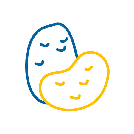 Potatoes isolated vector icon. vegetable sign. Graph symbol for food and drinks web site, apps design, mobile apps and print media, logo, UIのイラスト素材