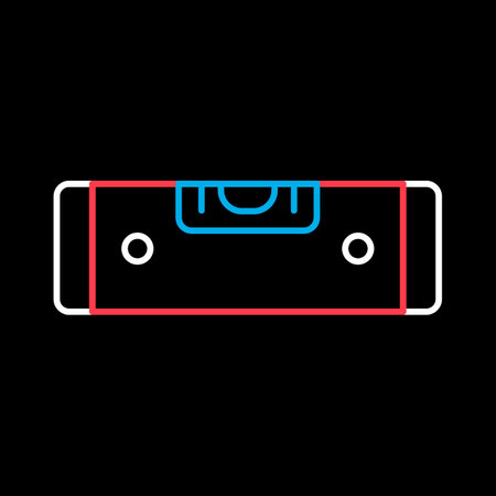 Bubble level vector on dark background icon. Construction, repair and building. Graph symbol for your web site design, logo, app, UIのイラスト素材