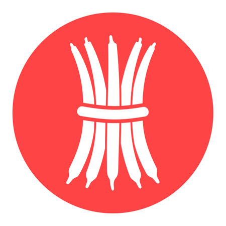 Green beans bound sheaf isolated vector glyph icon. vegetable sign. Graph symbol for food and drinks web site, apps design, mobile apps and print media, logo, UIのイラスト素材