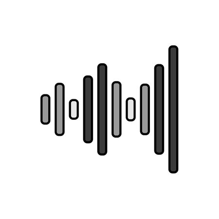 Equalizer, frequency color vector grayscale icon. audio signal. music sign. Graph symbol for music and sound web site and apps design, logo, app, UIのイラスト素材