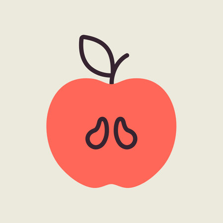 apple vector icon. Graph symbol for food and drinks web site, apps design, mobile apps and print media, logo, UIのイラスト素材