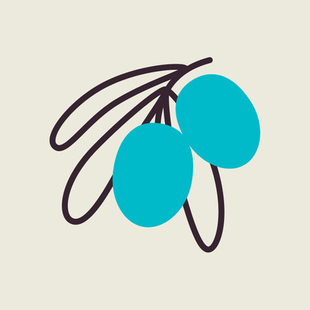 Olive branch, leaves and olives vector icon. Graph symbol for food and drinks web site, apps design, mobile apps and print media, logo, UIのイラスト素材