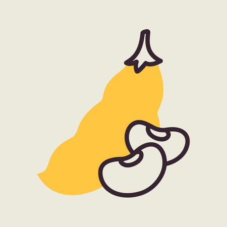 French bean isolated design vector icon. vegetable sign. Graph symbol for food and drinks web site, apps design, mobile apps and print media, logo, UIのイラスト素材
