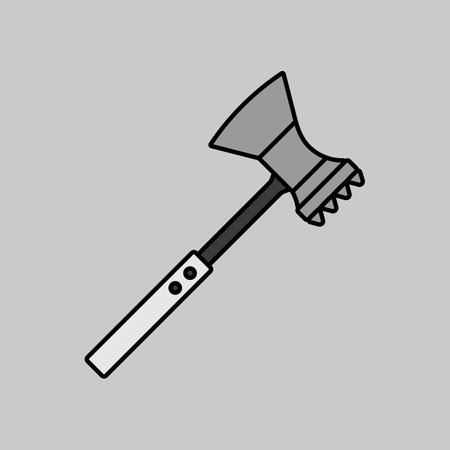 Meat hammer vector grayscale icon. kitchen appliance. Graph symbol for cooking web site design, logo, app, UIのイラスト素材